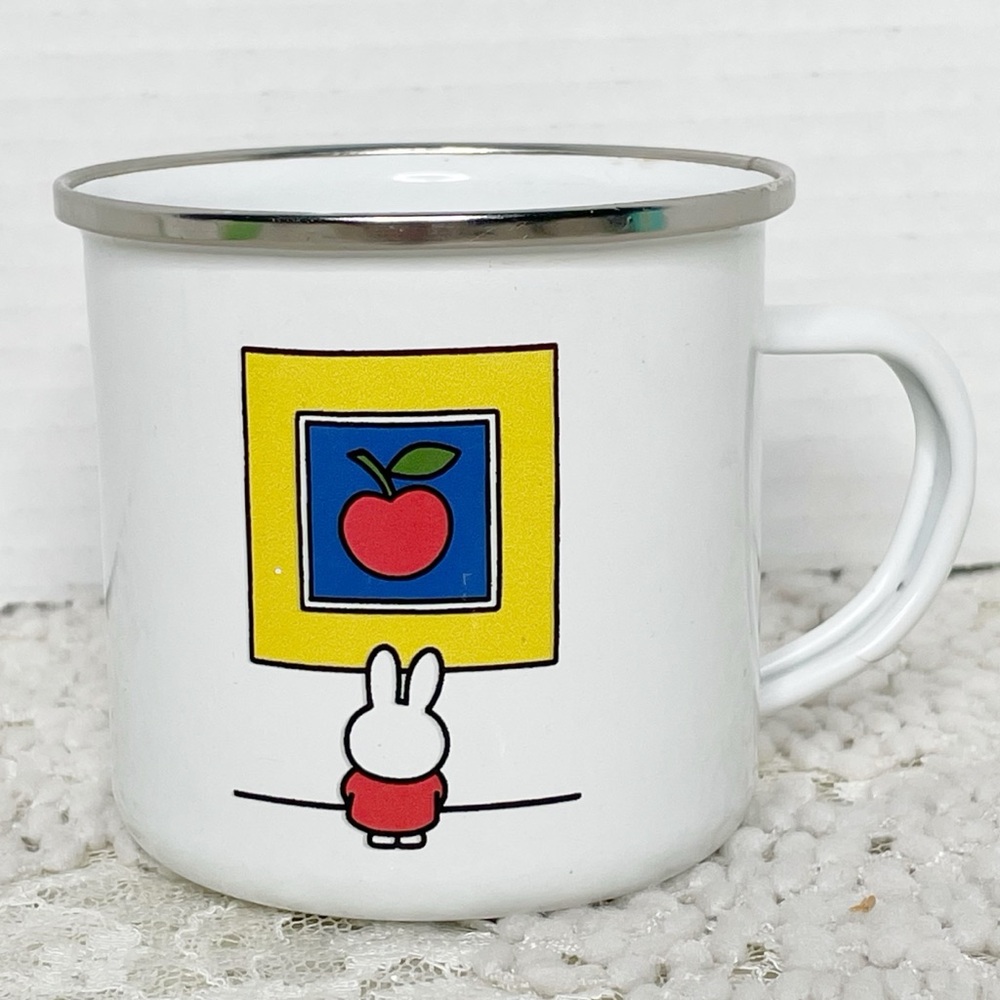 Miffy Dancing Enamel Mug Colorful Steel Rim Coffee Tea New